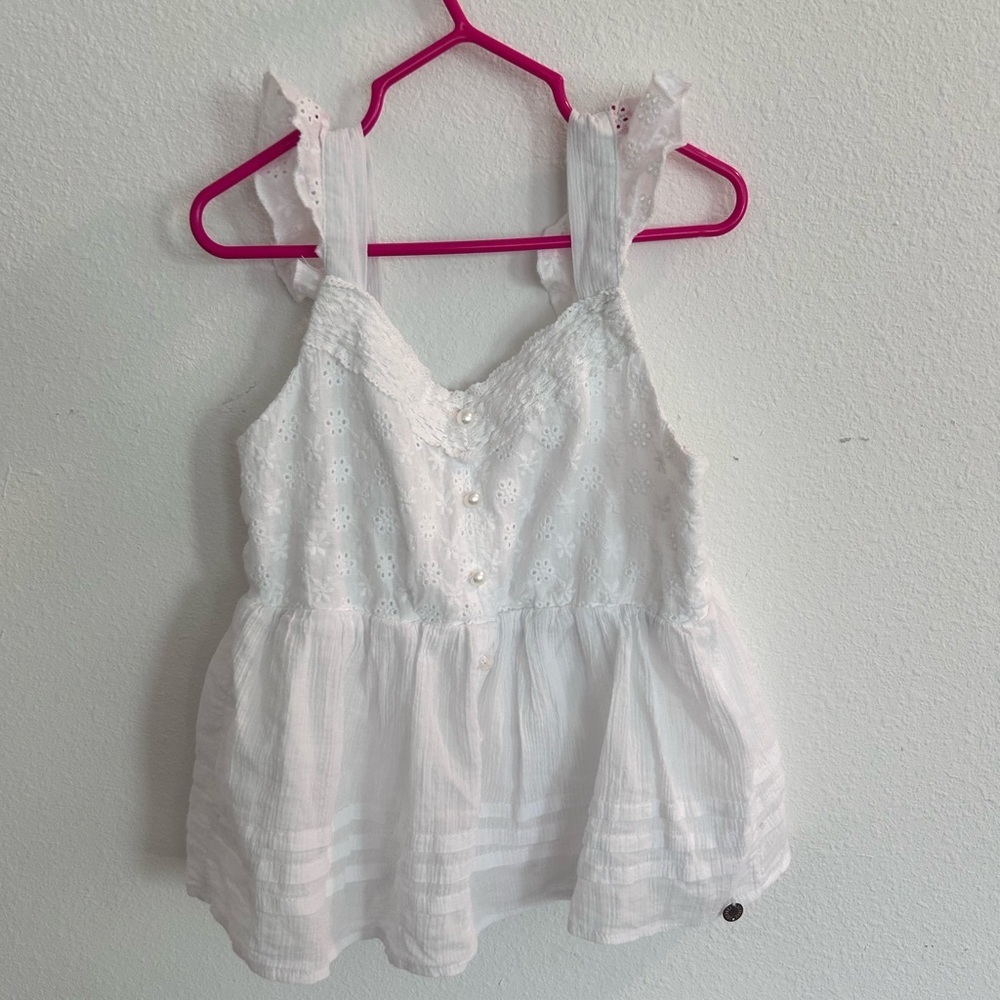 5 For $20 Justice Girls White Eyelet Top Size M